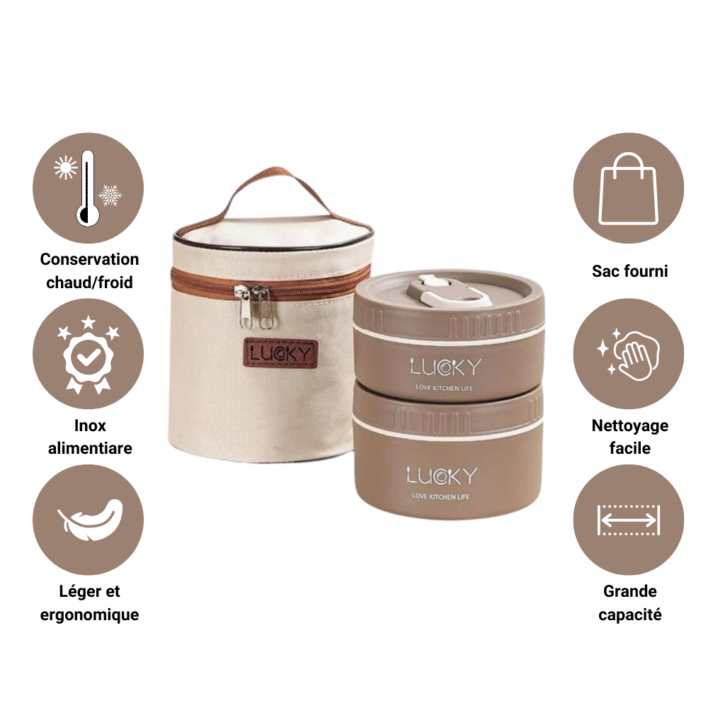 Lunch box Isotherme en inox (Coffret) - Sowizi